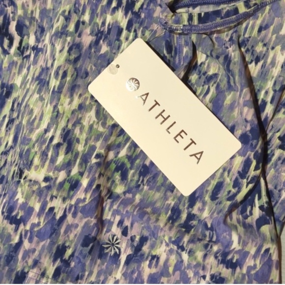 Athleta NWT Ultimate Muscle Tank Blue Watercolors Sz XL - Picture 5 of 6